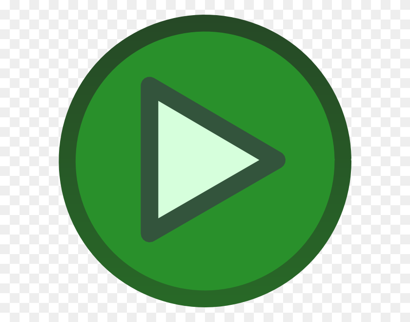 600x599 Green Plain Play Button Icon Svg Clip Arts 600 X, Triangle, Label, Text HD PNG Download