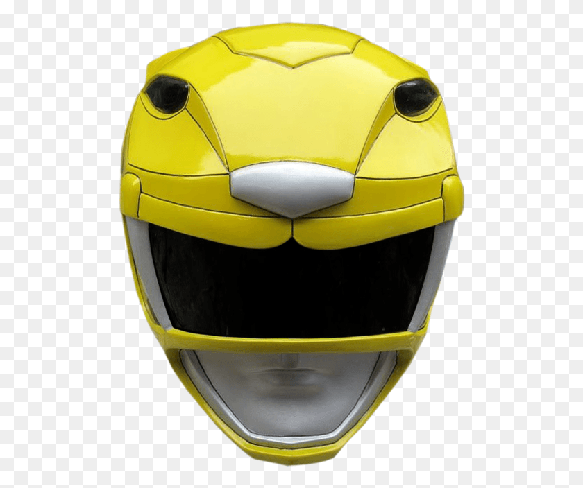 500x644 Green Ranger Helmet Yellow Power Rangers Helmet, Clothing, Apparel, Crash Helmet HD PNG Download