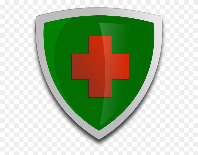 576x595 Green Shield Cliparts Protection Clipart, Armor, First Aid HD PNG Download