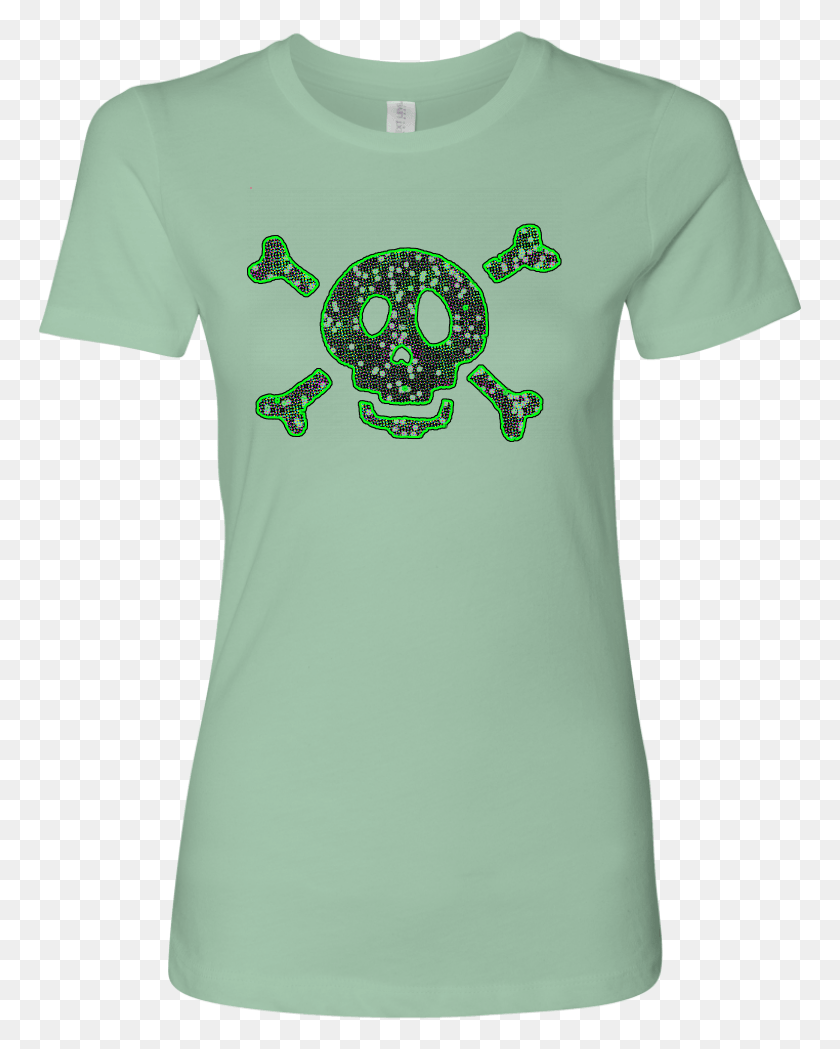 763x989 Green Skull T Shirt Green Sea Turtle, Clothing, Apparel, T-shirt HD PNG Download