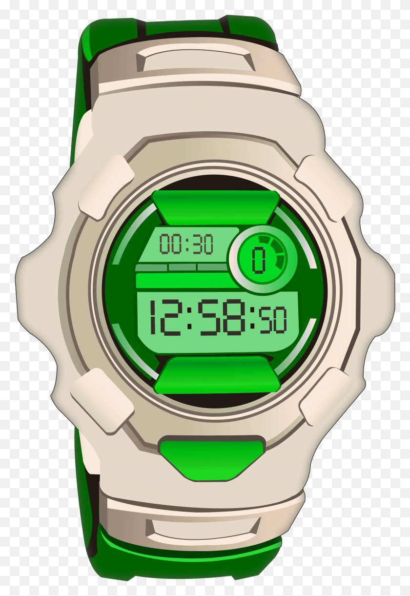 5323x7925 Green Sport Digital Watch Clip Art Analog Watch, Digital Watch, Helmet, Clothing HD PNG Download