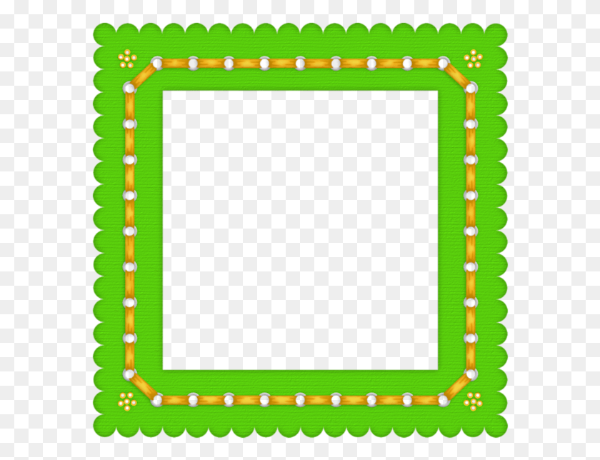 584x584 Green Summer Colored Transparent Frame Gallery Frames Cute Design, Field Descargar Hd Png