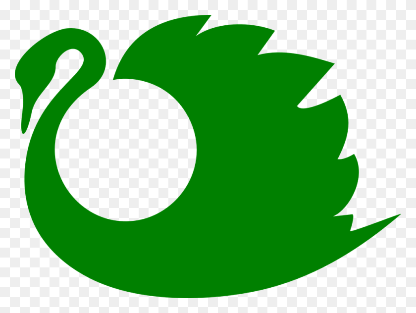 960x704 Green Swans Swimming Bird Artistic Silhouette, Leaf, Plant, Text HD PNG Download