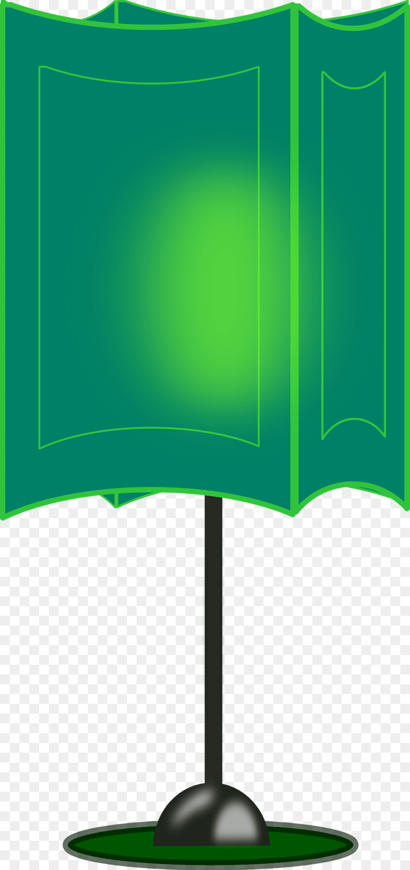Green Table Lamp Clipart, Lampshade Sticker PNG