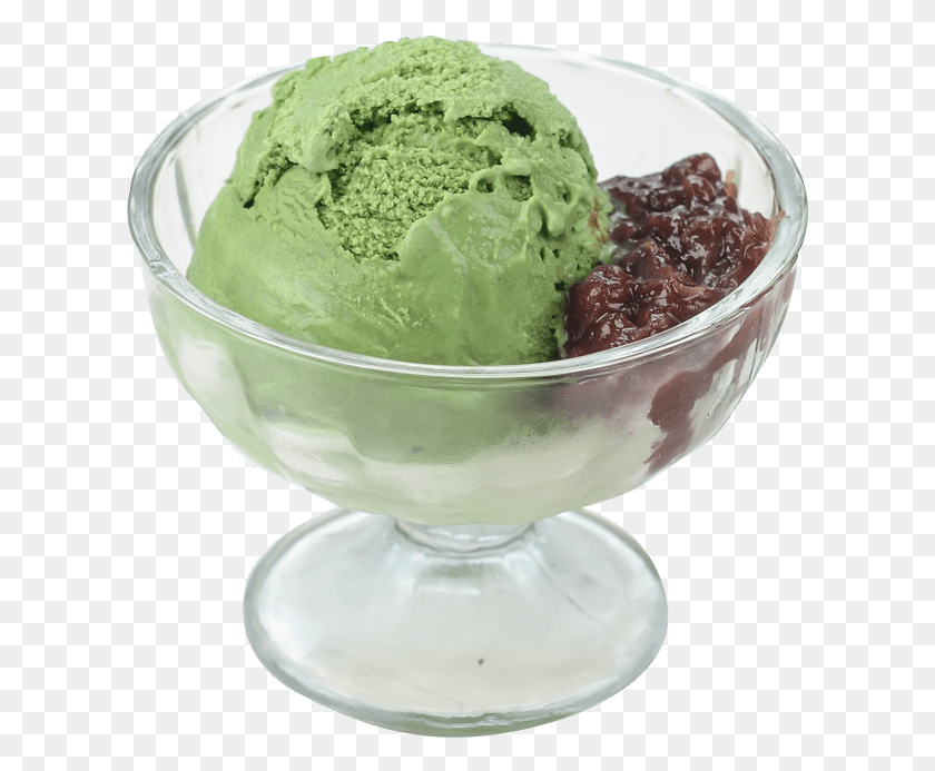 613x633 Green Tea Ice Cream Ly Kem U Xanh, Cream, Dessert, Food HD PNG Download