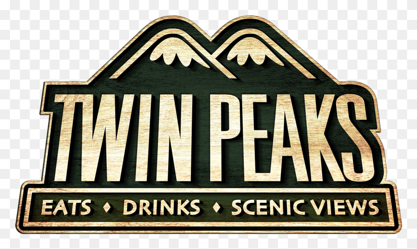 1308x741 Green Textured Logo2 Twin Peaks Bar And Grill Logo, Word, Symbol, Trademark HD PNG Download
