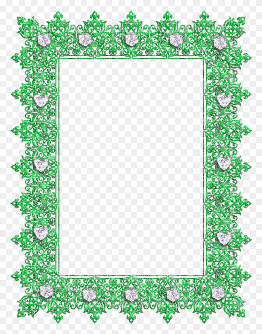 898x1167 Green Transparent Frame With Diamonds Photo Pocket Transparent Green Picture Frames, Rug, Alphabet, Text HD PNG Download