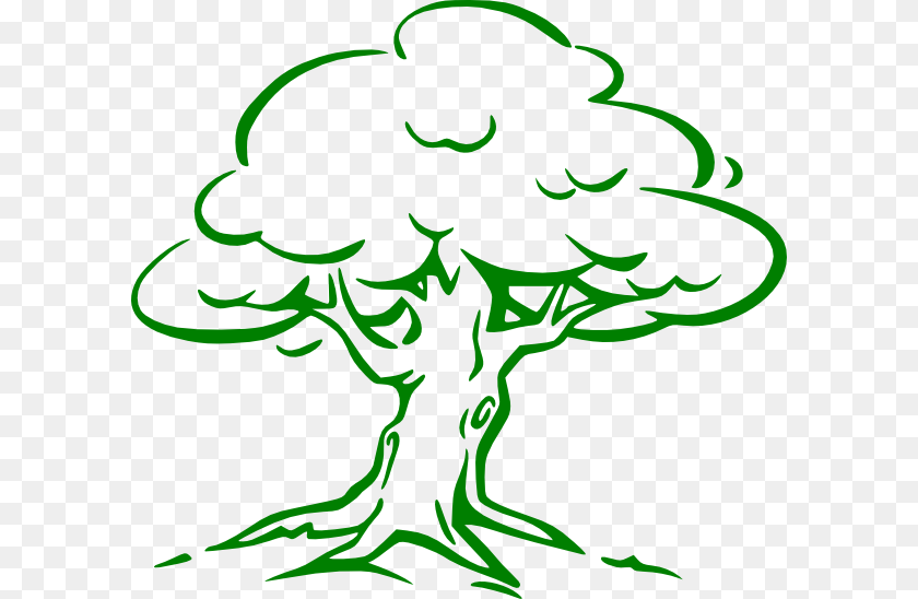 Green Tree Outline Clip Arts For Web, Stencil, Art, Drawing Transparent PNG