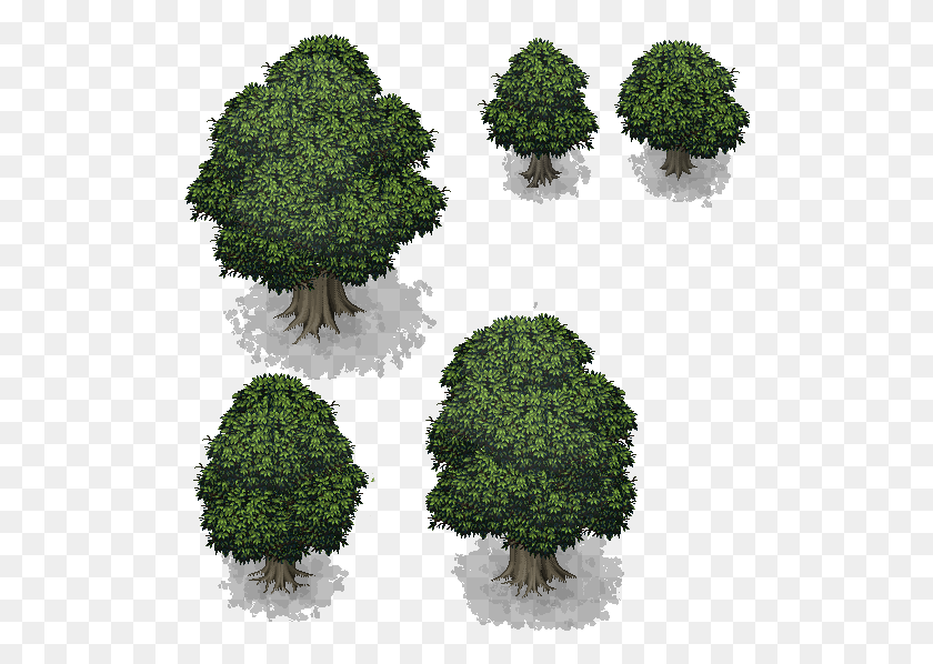 510x538 Árboles Verdes Con Sombras Para Mapeo De Parallax O Rpg Rpg Maker Mv Tree Tileset, Planta, Brócoli, Vegetal Hd Png