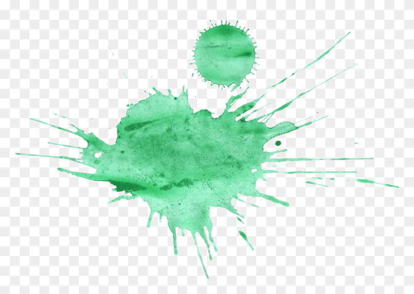 2214x1525 Green Watercolor Splatter Illustration, Stain, Water, Outdoors HD PNG Download