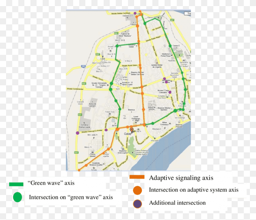 850x722 Green Wave And Adaptive Signalling Routes Atlas, Gps, Electronics, Plot Descargar Hd Png