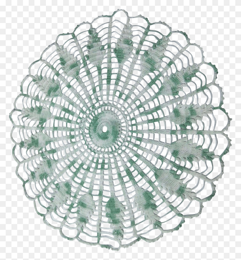 924x1001 Green White Hand Crocheted Doily Crochet Crochet, Rug, Lace, Pattern HD PNG Download