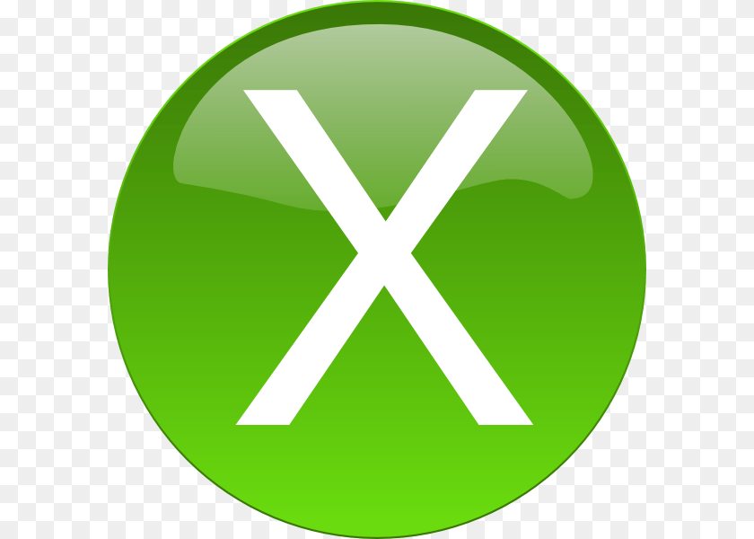 600x600 Green X Clip Art, Sign, Symbol, Disk Clipart PNG