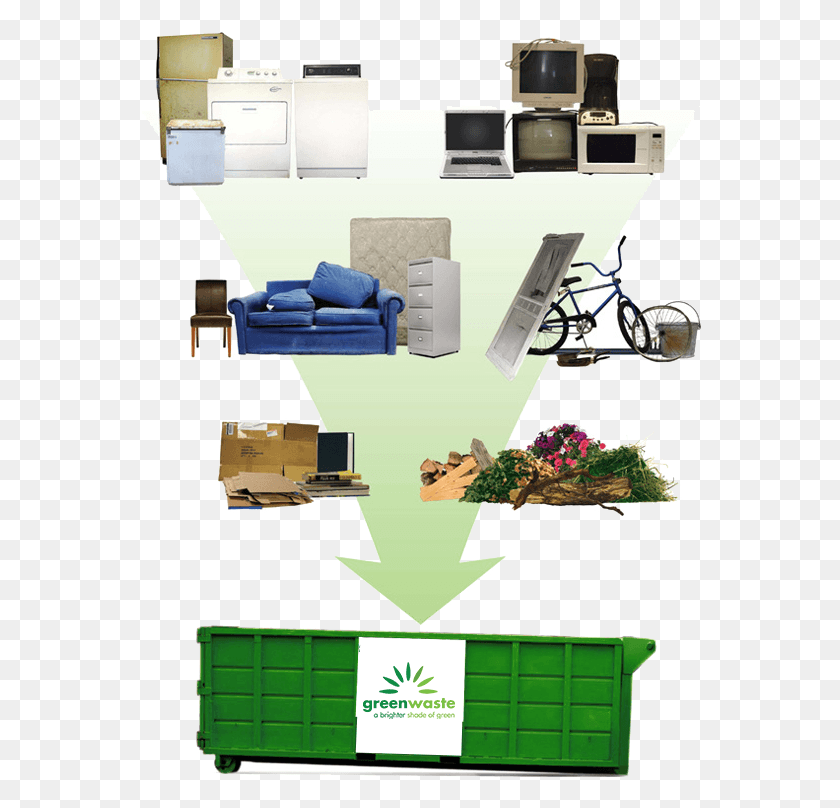 564x748 Greenwaste Of Sacramento Dumpster Rental Green Waste, Furniture, Couch, Table HD PNG Download
