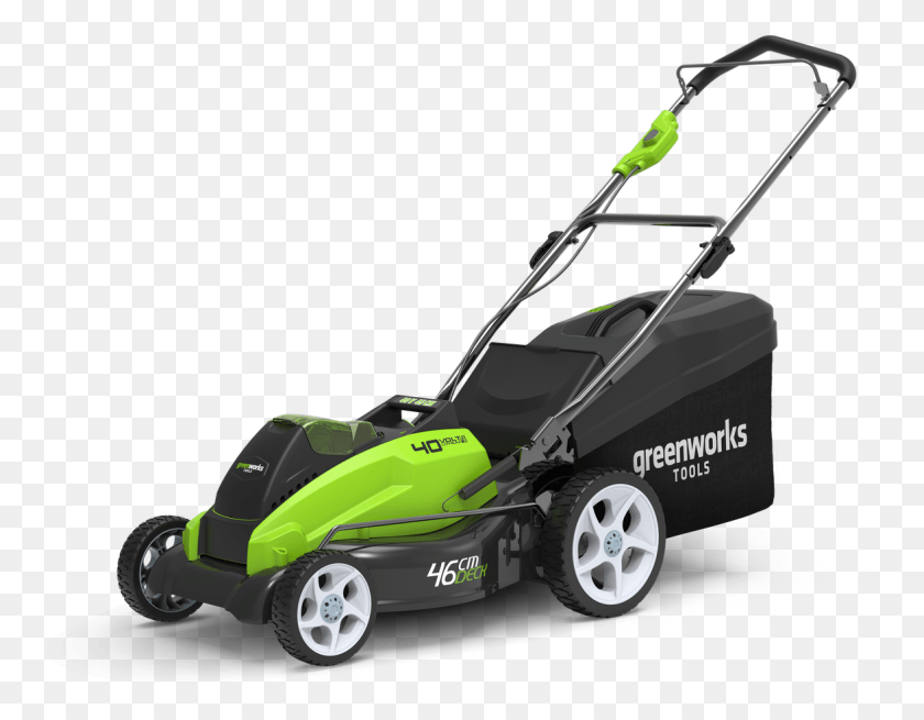 1175x897 Greenworks 40v Lawn Mower 45 Cm G40lm45 Greenworks 40v Lithium Cordless Lawn Mower, Tool HD PNG Download