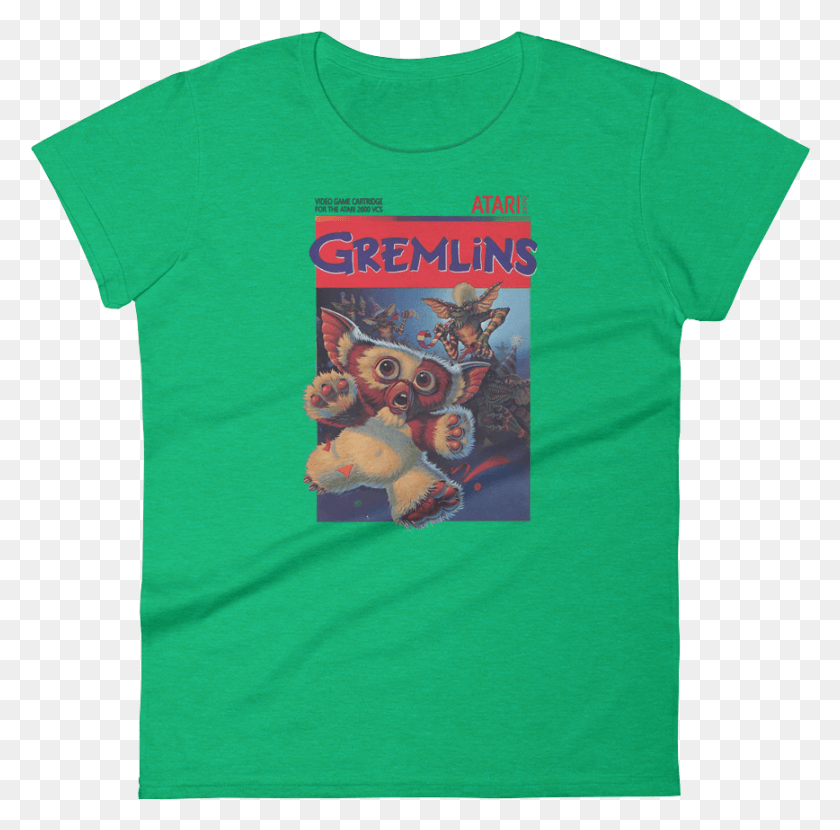 868x857 Gremlins Atari 2600 Retro Vintage Video Game Box Art Active Рубашка, Одежда, Одежда, Футболка Hd Png Скачать