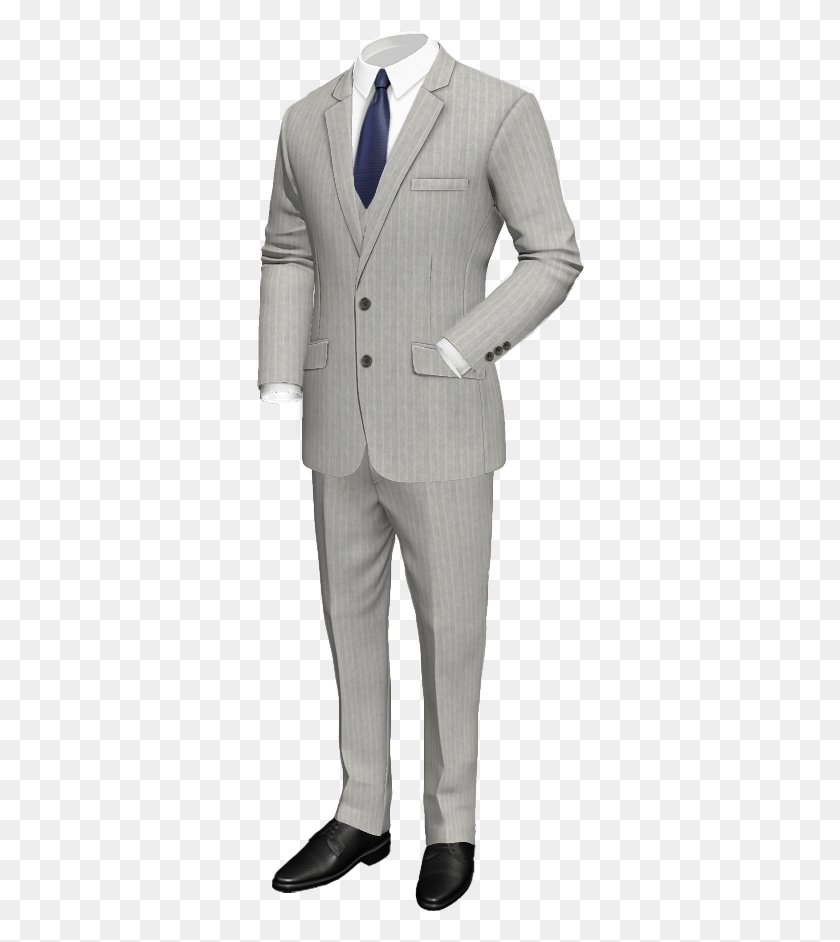 328x882 Grey 3piece Striped Linen Suit 3 Piece New Look Coat Pant, Clothing, Apparel, Overcoat HD PNG Download