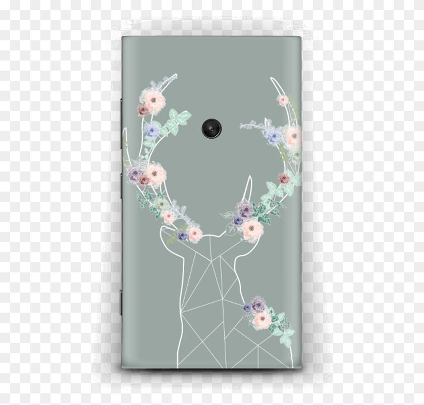 480x743 Grey Blooming Deer Skin Nokia Lumia Illustration, Graphics, Floral Design HD PNG Download