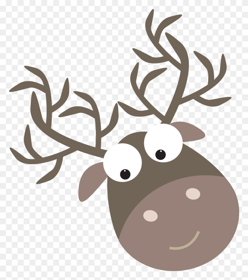 1001x1141 Grey Clipart Reindeer Cartoon, Graphics, Mammal HD PNG Download