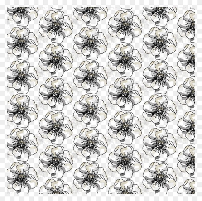 1000x1000 Grey Flower Box Pattern For Website Line Art, Rug Descargar Hd Png
