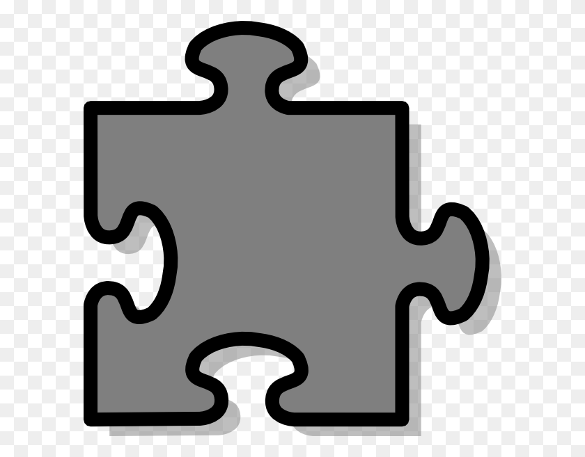 600x597 Grey Jigsaw Piece Clip Art At Clker Jigsaw Piece Clip Art, Jigsaw Puzzle, Game, Cross HD PNG Download