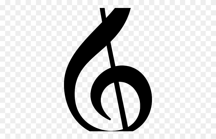 345x481 Grey Treble Clef, Gong, Musical Instrument HD PNG Download
