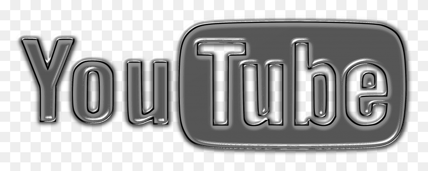 2900x1033 Grey White Logo Of Youtube, Buckle, Vehicle, Transportation HD PNG Download