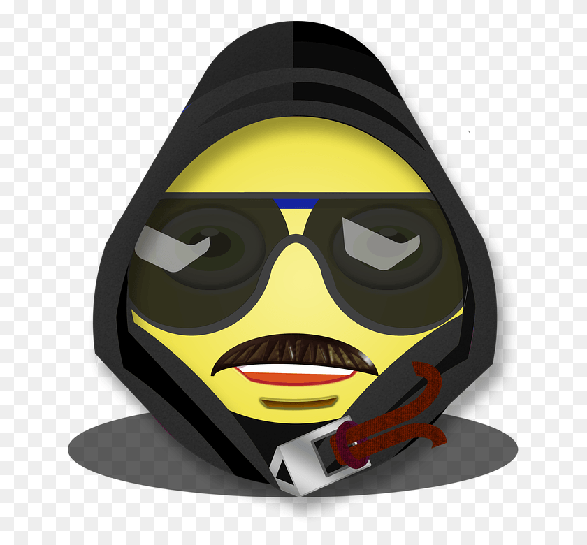 645x720 Grfica Emoticon Unabomber Terrorista Smiley Cartoon, Clothing, Apparel, Sunglasses HD PNG Download