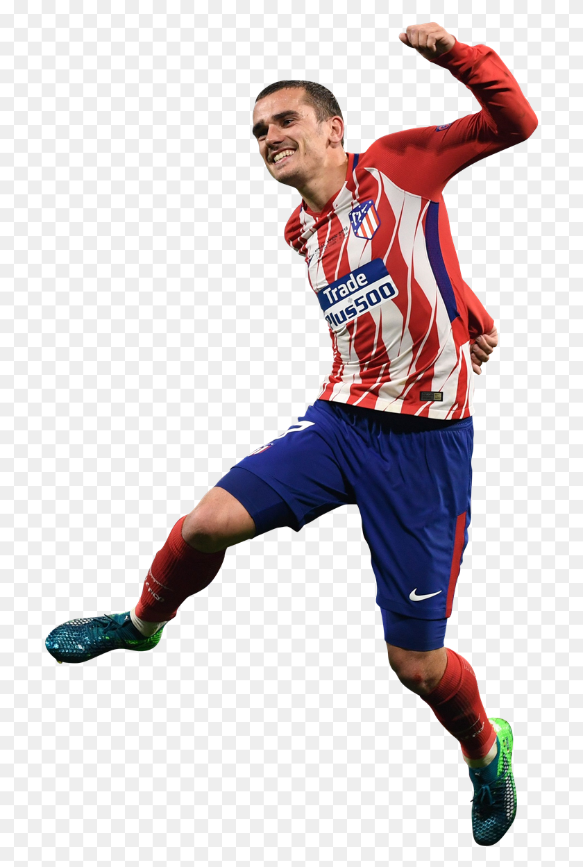 713x1189 Descargar Png Griezmann Atlético 2018, Pantalones Cortos, Ropa, Persona Hd Png