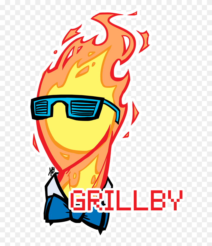 624x914 Grillby In Shutter Shades Headshot Commission For Cartoon, Light, Torch, Sunglasses HD PNG Download