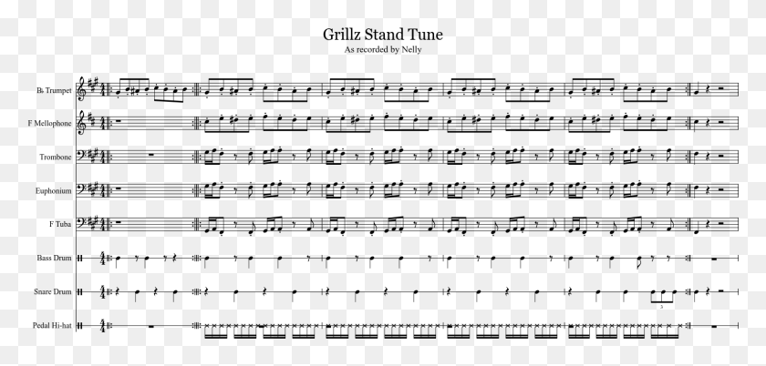 1532x673 Grillz Stand Tune Sheet Music 1 Of 1 Pages Sheet Music, Gray, World Of Warcraft HD PNG Download