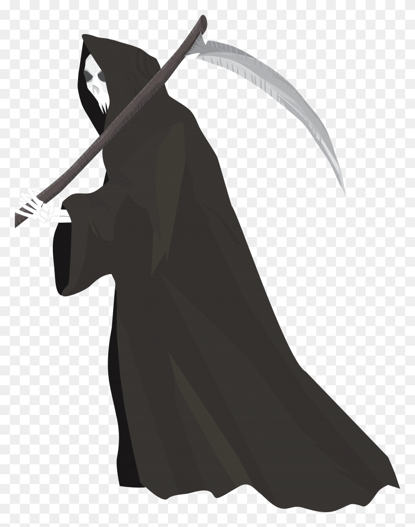 6129x7918 Grim Reaper Clip Art Image, Axe, Tool, Clothing HD PNG Download