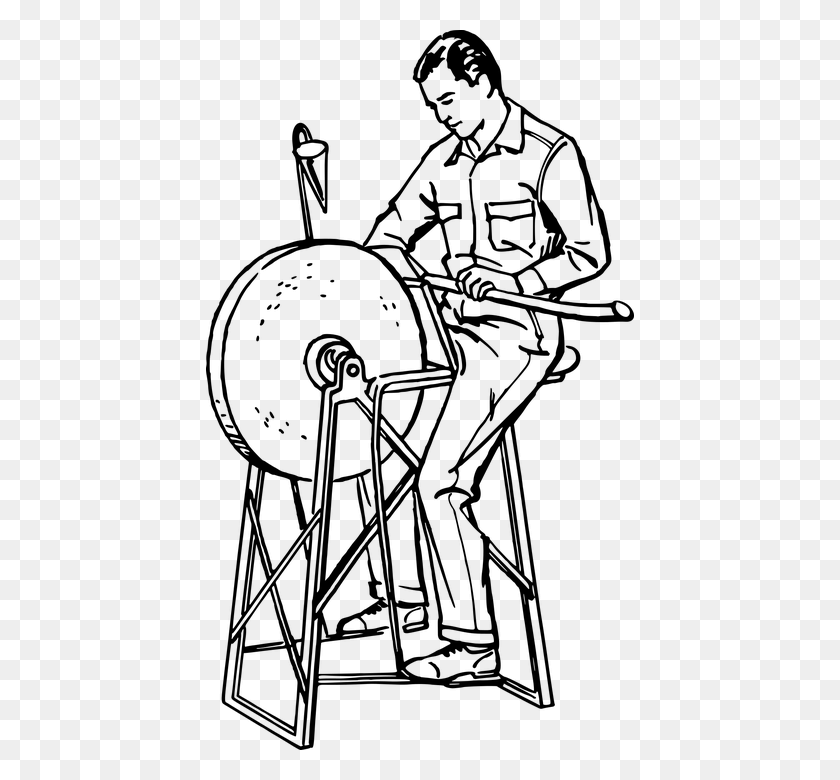 428x720 Grind An Iron Rod Into A Fine Needle That Is Grindstone Clipart Black And White, Gray, World Of Warcraft HD PNG Download