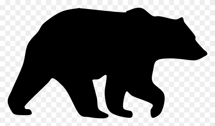 1033x574 Grizzly Bear Graphics Bear Silhouette Clipart, Animal, Mammal HD PNG Download