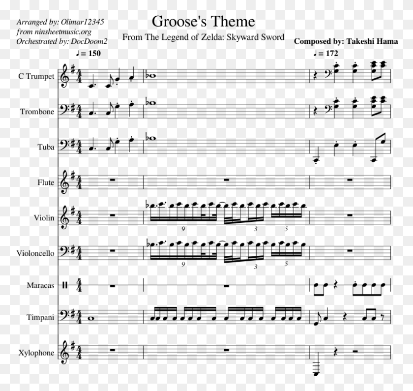 790x745 Groose S Theme Sheet Music Composed By Composed By, Gray, World Of Warcraft HD PNG Download