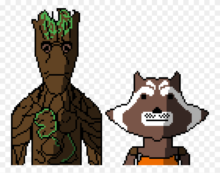 757x601 Groot And Rocket Racoon Cartoon, Plant HD PNG Download