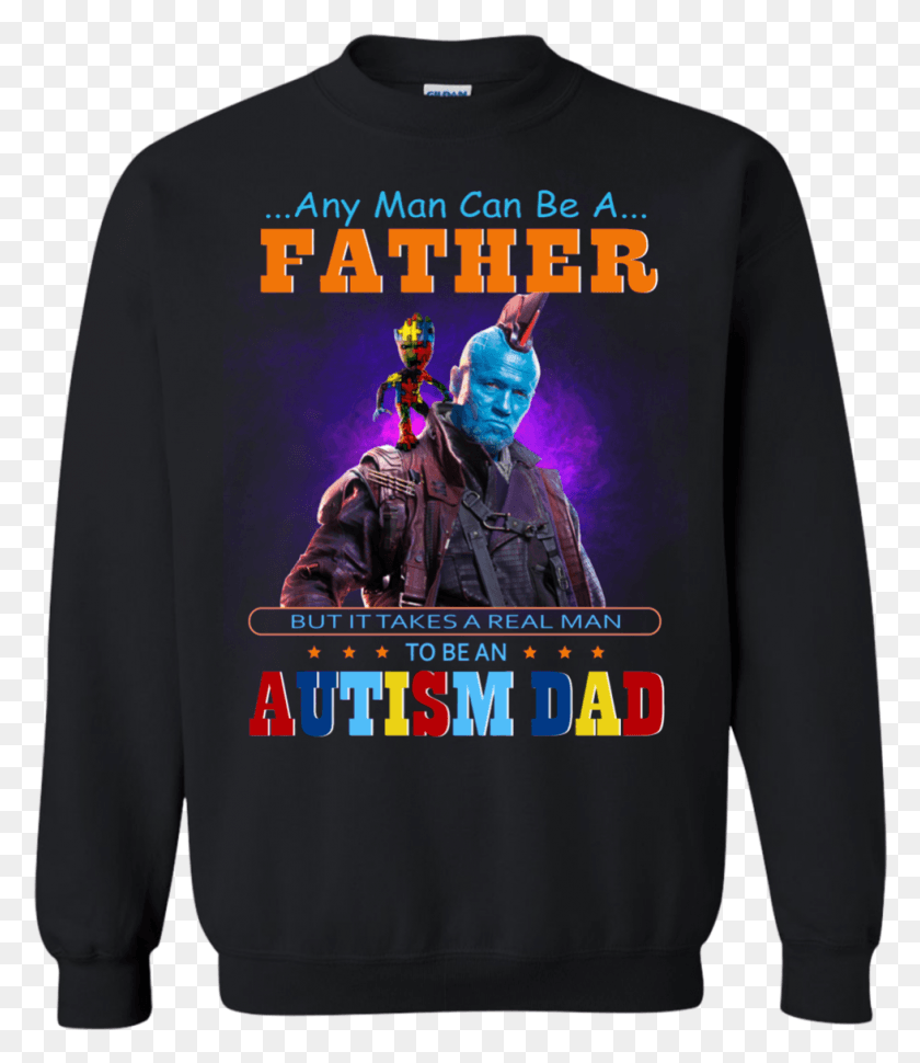 979x1143 Groot And Yondu Autism Dad Any Man Can Be A Father Sweater, Sleeve, Clothing, Apparel HD PNG Download