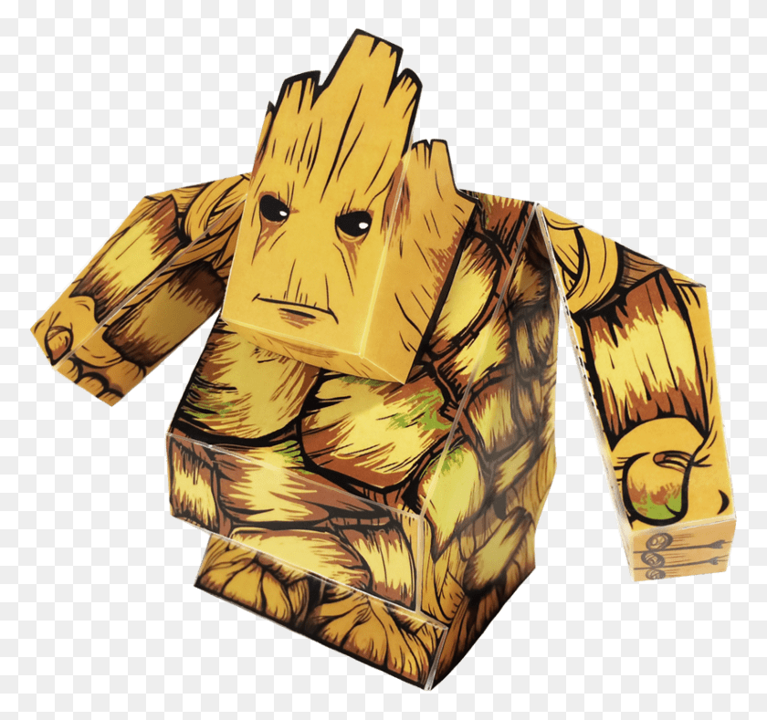 777x729 Groot Rocket Raccoon And Baby Groot Set Of Diy Paper Illustration, Hand, Clothing, Apparel HD PNG Download