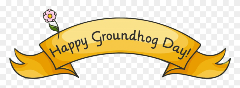 1024x327 Groundhog Drawing Pine Marten Happy Groundhog Day Banner, Plant, Food, Fruit HD PNG Download