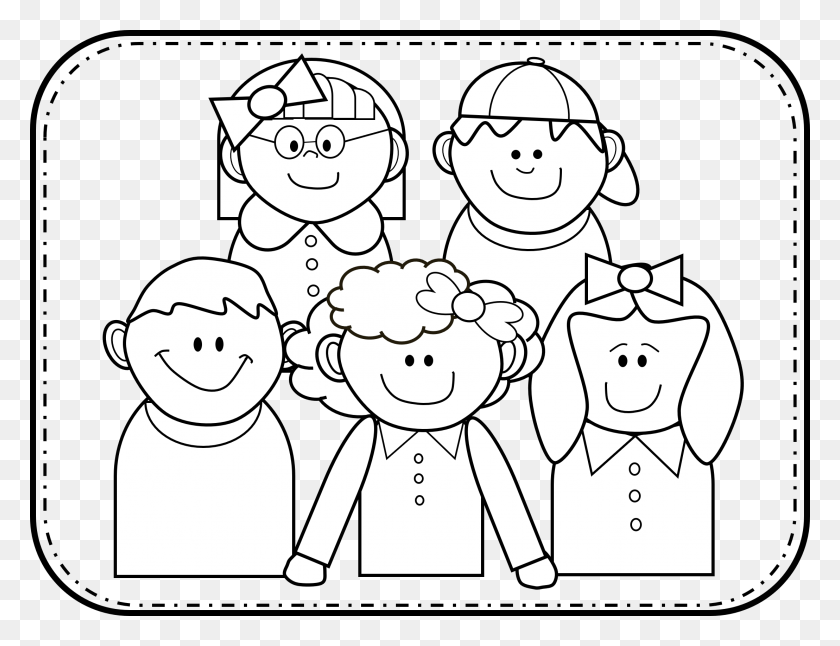 2217x1667 Group Of Kids Coloring Book Clipart Cartoon, Text HD PNG Download