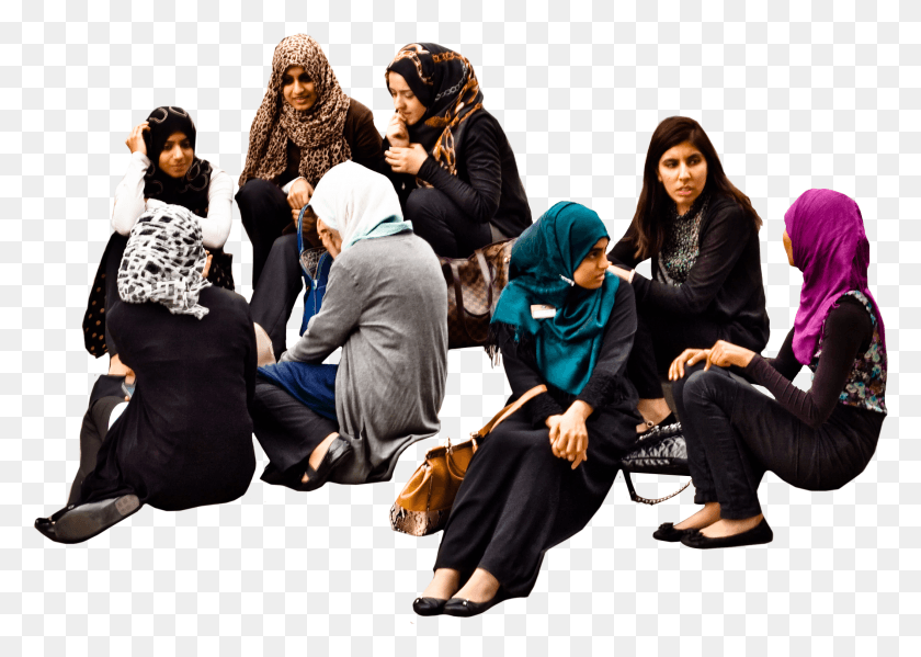 2114x1461 Group Of Muslim Millennials, Clothing, Person, Sitting HD PNG Download