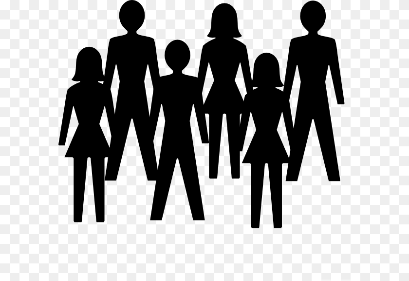 600x576 Group Of Stick People, Walking, Silhouette, Person, Adult PNG