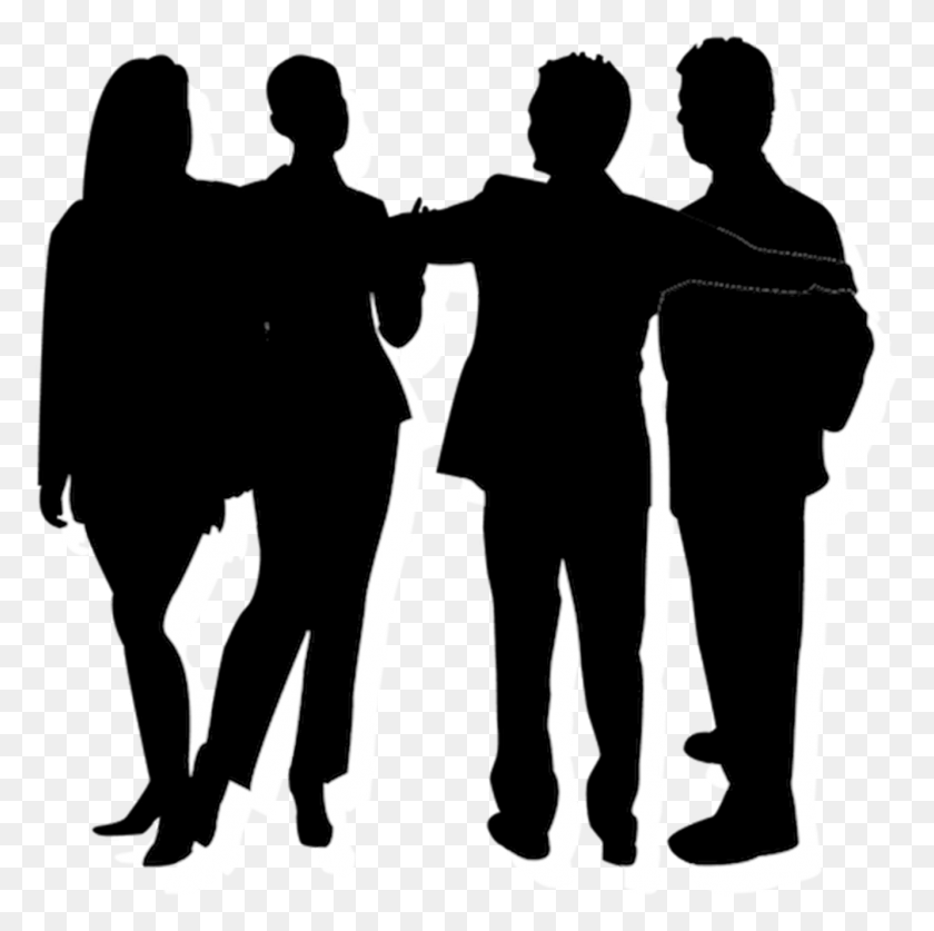 1332x1327 Group Silhouette Group Of People Silhouette, Person, Human HD PNG Download
