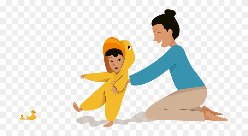 708x400 Growing Duck Growing Family Mother Game Duck Caring Cartoon, Clothing, Apparel, Person HD PNG Download