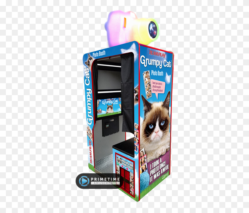 345x657 Grumpy Cat Photo Booth By Teamplay Inc Photobooth At Theme Park, Cat, Pet, Mammal HD PNG Download
