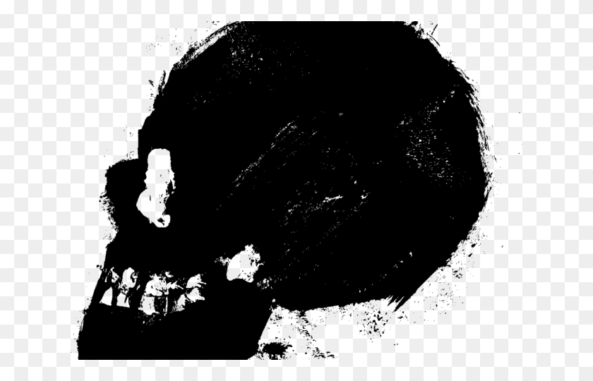 640x480 Grunge Clipart Transparent Skull Drawing, Gray, World Of Warcraft HD PNG Download