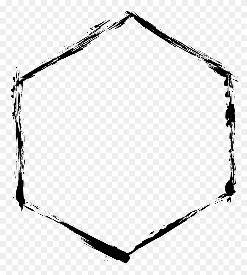 1939x2176 Grunge Hexagon Frame Transparent Shape Transparent Hexagon, Construction Crane, Bow, Triangle HD PNG Download