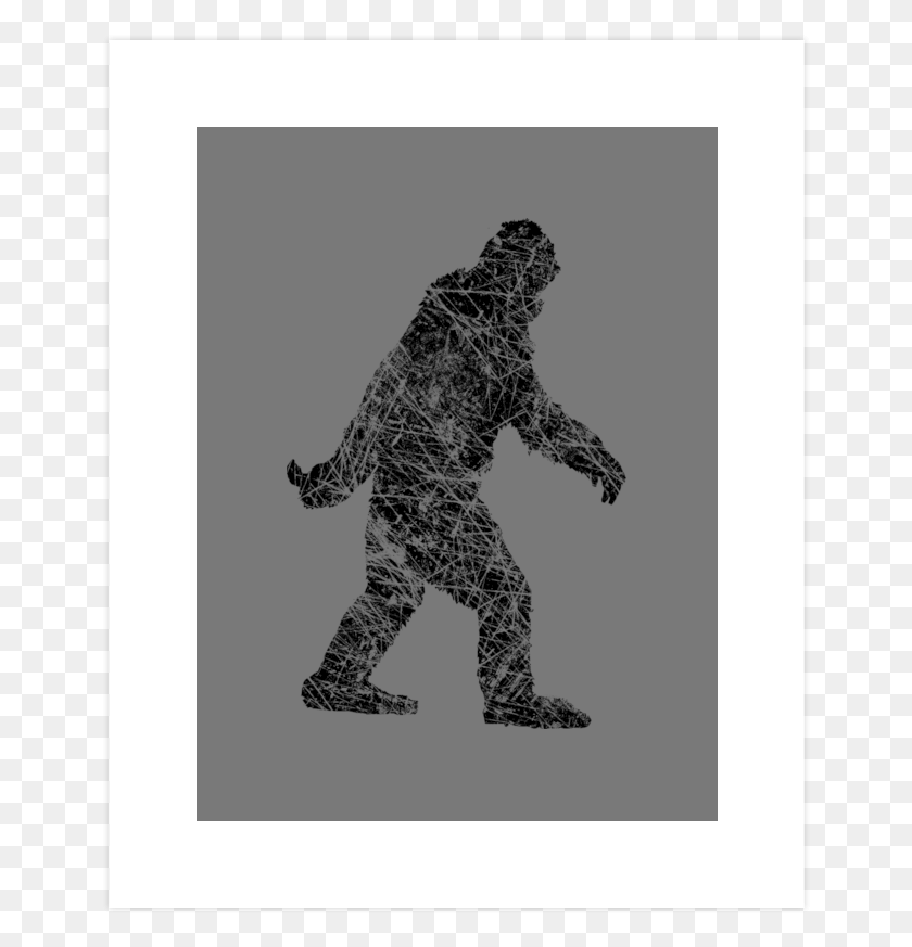 654x813 Descargar Png Grunge Sasquatch Bigfoot Art Print Soldado, Pantera, La Vida Silvestre, Mamífero Hd Png