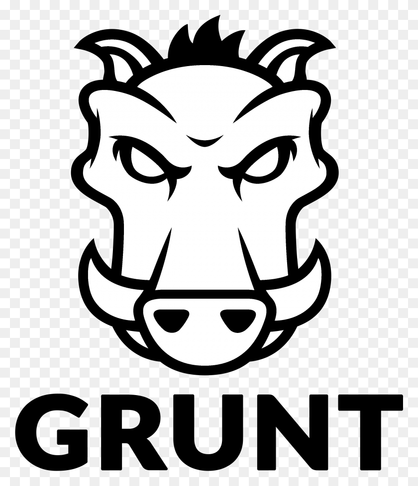 2400x2826 Grunt Logo Black And White Grunt Logo, Stencil, Label, Text HD PNG Download