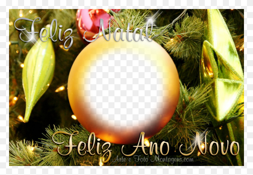 1024x686 Descargar Png Grupo Molduras Fotos Feliz Natal E Ano Novo, Árbol, Planta, Ornamento Hd Png